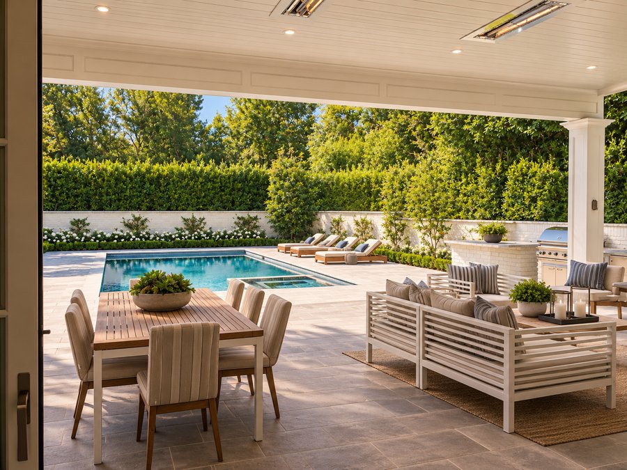 Covered patio and pool