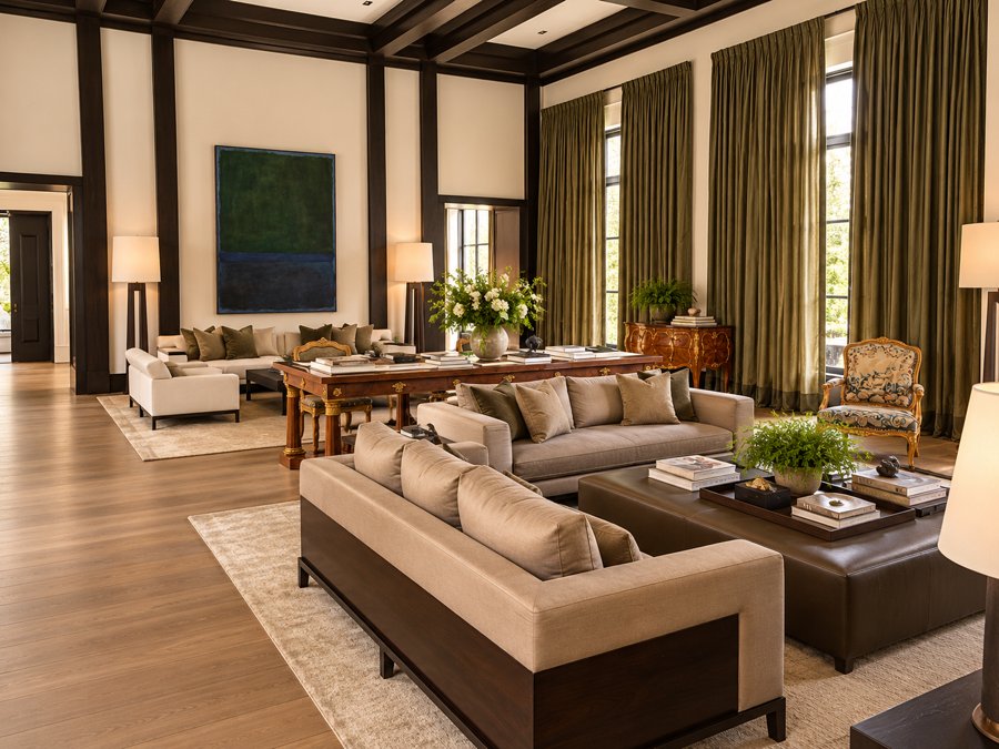 Olive-toned living room