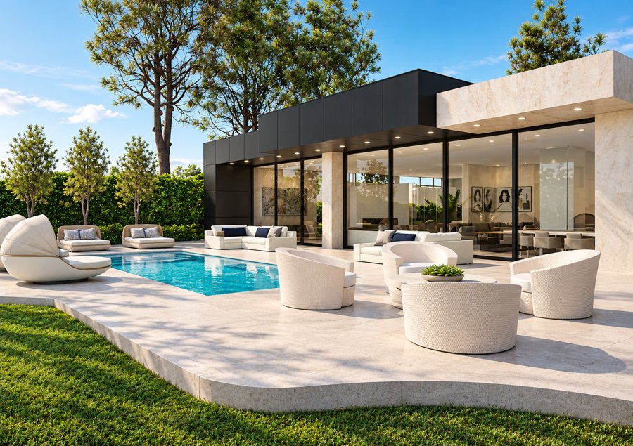 Poolside terrace